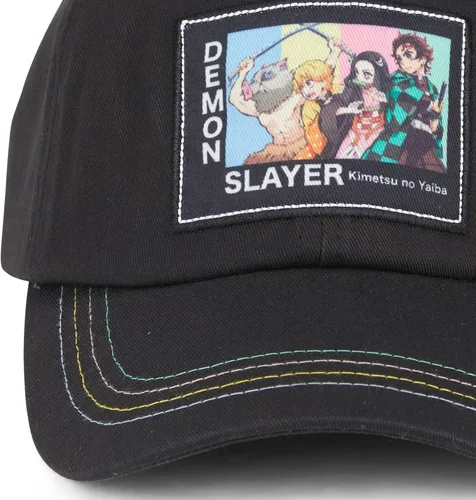 Vista 4 de Demon Slayer Gorra de béisbol Kimetsu No Yaiba para hombre, con logotipo de Tanjiro Kamado con ala curvada, gorra para papá para hombres y niños