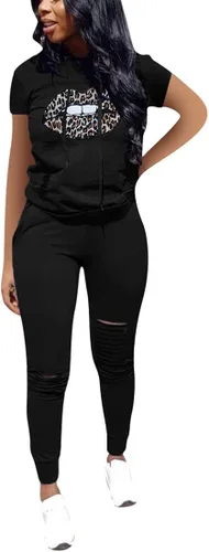 Vista 2 de Nimsruc - Conjunto de dos piezas para mujer, sudadera de manga larga, sudadera casual