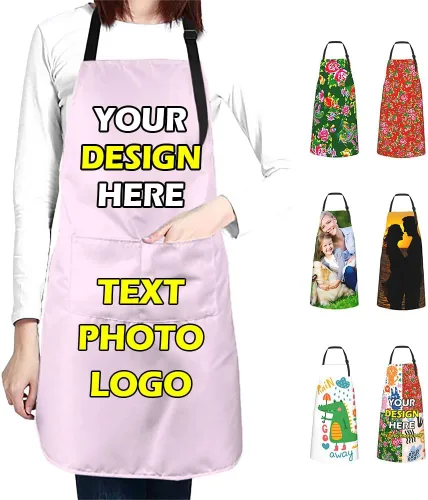 Vista 40 de Delantales impermeables personalizados para diseñar tu propia imagen, logotipo, texto, añadir fotos, delantal para cocinar hornear, 33 x 27.5