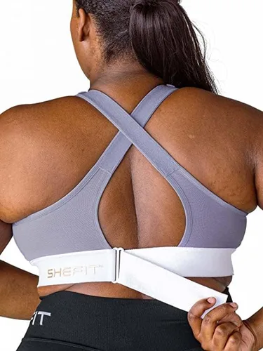 Vista 5 de SHEFIT Sujetador deportivo definitivo para mujer, sujetador deportivo de alto impacto, Negro