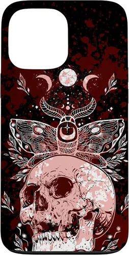 Vista 24 de Death Moth Gothic Dark Witch Occult Wiccan Goth Moon Pattern Case for iPhone 16