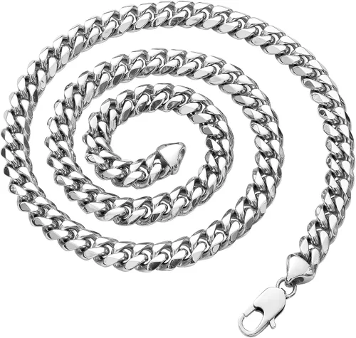 Vista 5 de BLICHAIN - Collar o pulsera de eslabones cubanos con cierre de langosta para hombres y niños de 1564 516 2564 1532 3564 y 4564 pulgadas cadenas