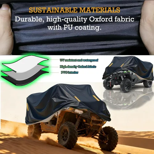 Vista 2 de UTV Cover 4 Seater for Polaris RZR XP 4 1000 Premium Motorcycle Dustproof Covers 4 Doors Reflective Strips Heavy Duty Off-Road 420D 4-6 Side by Side