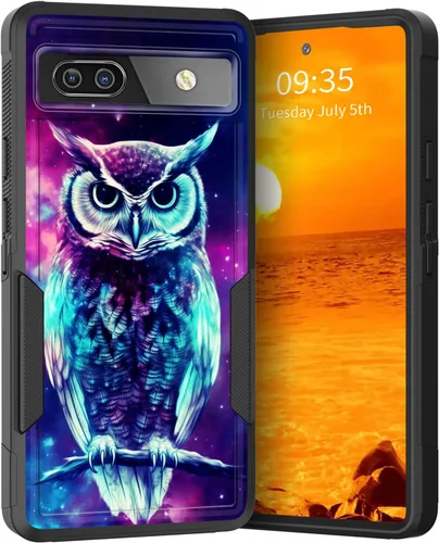 Vista 38 de Funda para Pixel 6A, Híbrida de Doble Capa de Servicio Pesado Resistente a Prueba de Golpes PC Duro + Funda Protectora de Silicona Suave para Google
