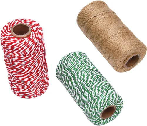 Vista 2 de Sunmns - Cuerda de algodón para envolver regalos, manualidades, 3 rollos, multicolor 2
