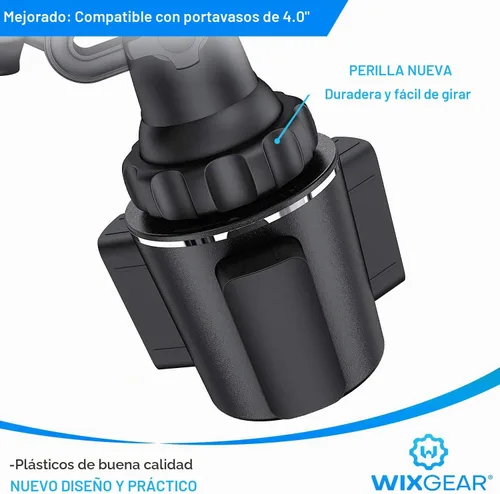 Vista 5 de Soporte magnético para teléfono - Soporte universal para automóvil con base ajustable y brazo extensible, compatible con todos los teléfonos