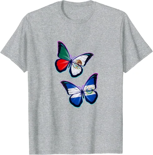 Vista 39 de Raíces biculturales de El Salvador y México. Versión mariposa Camiseta, Negro