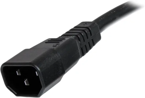 Vista 2 de StarTech - Cable de extensión resistente de 3 pies, 15 A, 250 V, 14 AWG, negro (PXTC14C153) IEC 320 C14 to IEC 320 C15, UL Listed, Heavy Gauge