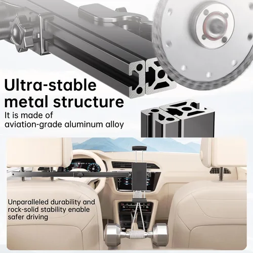 Vista 2 de Soporte universal para tablet para reposacabezas para accesorios de automóvil, hecho de aluminio de grado aeronáutico, soporte universal para tablet