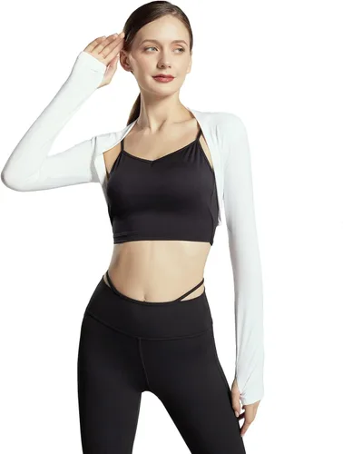Vista 3 de FEOYA Chaqueta de bolero con protección solar para mujer, con frente abierto, con mangas