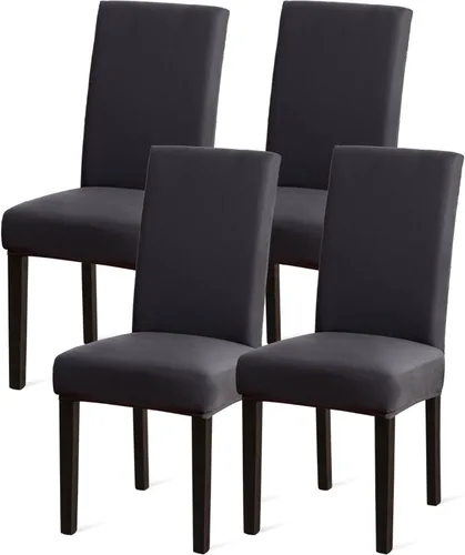 Vista 108 de Sufdari Juego de 2 fundas para sillas de comedor, fundas para sillas de cocina, fundas para sillas Parsons, protectores de sillas de elastano