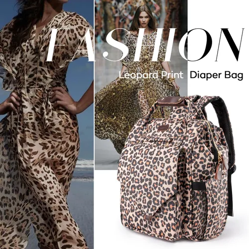 Vista 8 de LitBear Mochila para pañales, elegante y de gran capacidad, multifunción