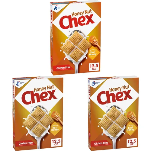 Vista 11 de Honey Nut Chex Cereal para el desayuno, sin gluten, hecho con grano entero, 12.5 onzas Made with Real Honey & Natural Almond Flavor, 13g Whole