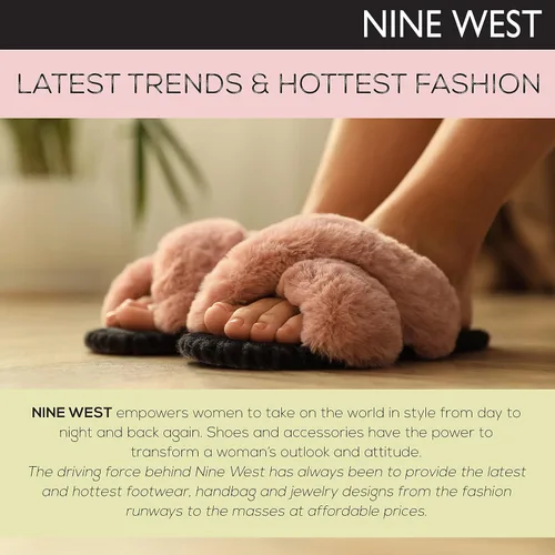 Vista 7 de NINE WEST Zapatillas cruzadas de piel sintética para las mujeres diapositivas de la casa del dedo del pie abierto Leopard