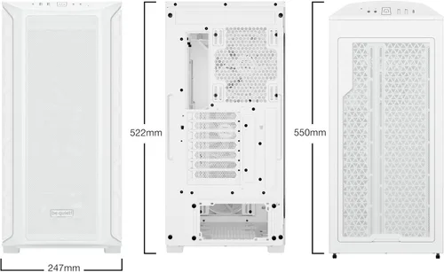 Vista 12 de be quiet! Shadow Base 800 FX - ARGB - Ventiladores PWM de 140mm con 4 Alas de Luz - Carcasa para PC gamer Mid-Tower - Soporte para radiadores