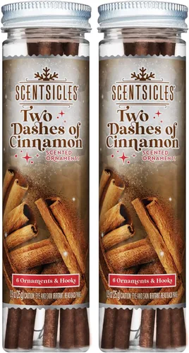 Vista 10 de Scentsicles Adornos para árbol de Navidad perfumados de abeto blanco de invierno, 2 botellas (12 varillas en total)