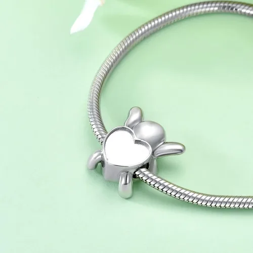 Vista 3 de LONAGO Abalorio de fotos personalizado para pulsera de plata de ley personalizable para regalo para mujeres y niñas, Plata esterlina, Circonita