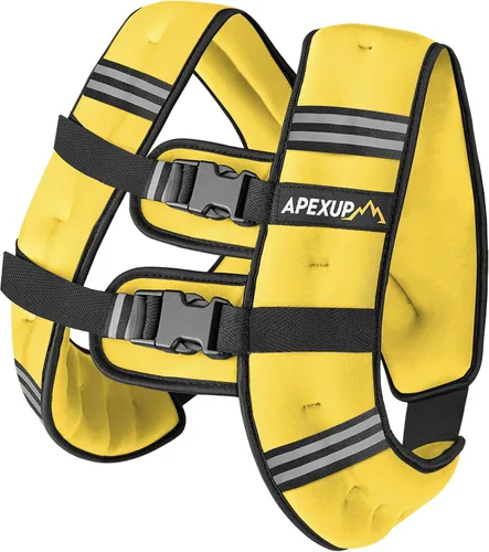 Vista 10 de APEXUP - Chaleco con peso de 5, 10, 15, 20, 25 y 30 libras para hombre y mujer, con rayas reflectantes, equipo para entrenamiento de fuerza y correr