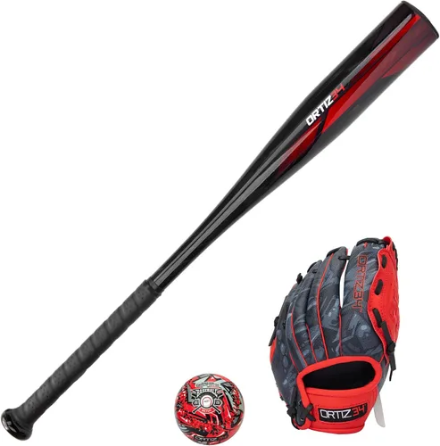 Vista 14 de Ortiz34 Youth T-Ball Set, 25” Signature Aluminum T-Ball Bat with -10 Drop, Foam Core T-Ball, 9” Lightweight Youth Glove, Vibrant Graffiti Print