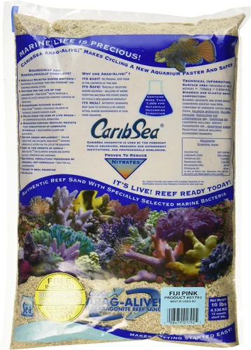 Vista 5 de CaribSea Arag-Alive Bimini Pink Arena de Arrecife de Grado Especial - 20 libras - Sustrato Natural para Tanques Marinos y de Arrecife, Promueve