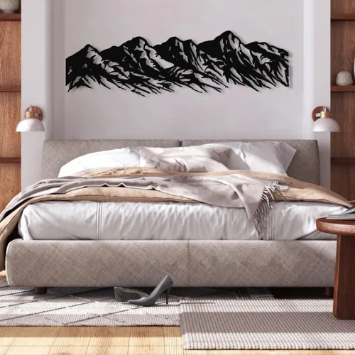 Vista 4 de Arte de pared de metal de montaña, arte de pared de montaña de metal, decoración de pared de arte de montaña, decoración de cadena de montaña de 5