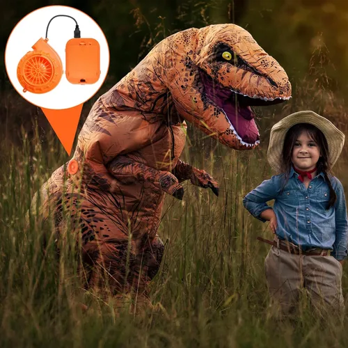 Vista 6 de Uderwarb Reemplazo de ventilador inflable para disfraz, mini ventilador de dinosaurio para disfraz inflable
