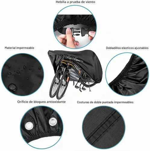 Vista 2 de Szblnsm Funda para bicicleta para 1, 2 o 3 bicicletas, impermeable para almacenamiento al aire libre, cubierta de bicicleta de 420D