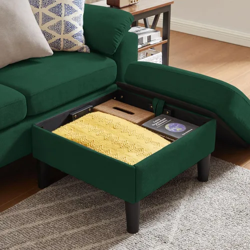 Vista 3 de Juego de sofá modular convertible, sofá en forma de L de 79 pulgadas con otomana, sofá biplaza, sillón, sofás pequeños de 6 plazas para espacios
