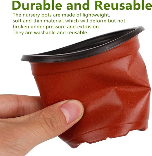 Vista 4 de 100 macetas de plástico de 8 pulgadas reutilizables para suculentas, plántulas, esquejes, trasplantes, plántulas, macetas de plástico con agujeros