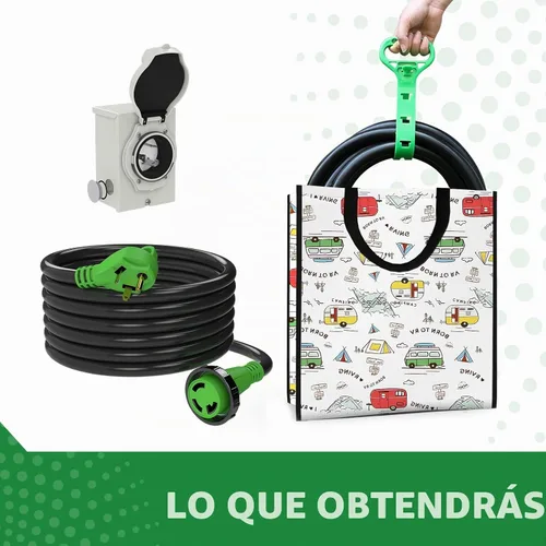 Vista 6 de Caja de entrada de generador preperforada de 30 amperios y cable