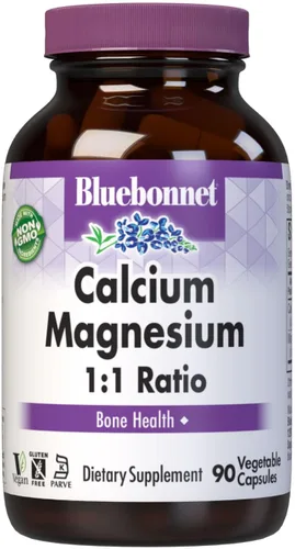 Vista 4 de BlueBonnet Cápsulas vegetarianas de magnesio y calcio 2:1, 90