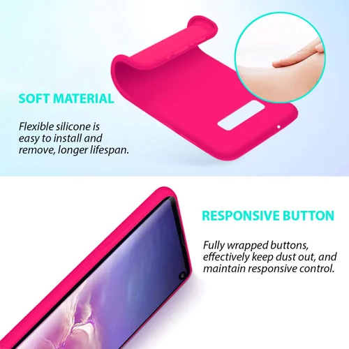 Vista 3 de ZUSLAB Funda compatible con Samsung Galaxy S10, funda protectora de goma de gel de silicona, delgada y rígida a prueba de golpes, funda protectora