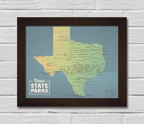 Vista 7 de Best Maps Ever - Mapa de los parques del estado de Texas 28 x 35 cm.