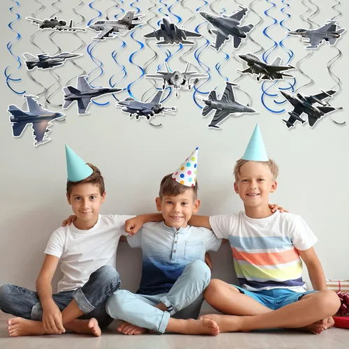 Vista 7 de 26 piezas de decoración de remolinos colgantes para avión, suministros de remolinos colgantes, serpentinas colgantes de avión para niños