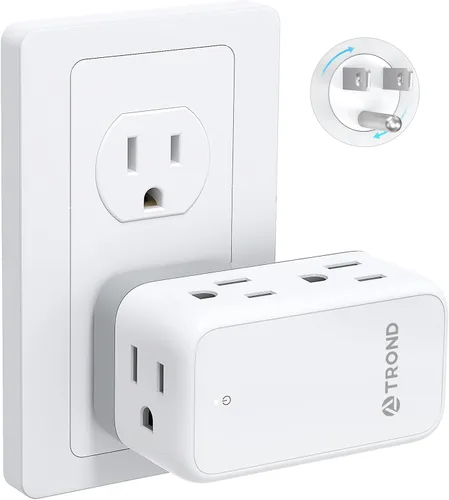 Vista 7 de TROND Extensor de toma de pared de enchufe múltiple con enchufe giratorio Blanco