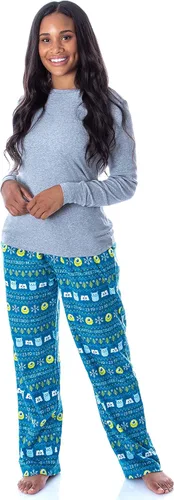 Vista 2 de Disney Womens Monsters Inc Sulley and Mike Ugly Sweater Pajama Pants