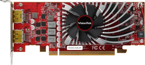 Vista 7 de VisionTek Tarjeta gráfica AMD Radeon RX 550 4GB GDDR5 2x DisplayPort 2 Monitor Support, Low Profile SFF, Full Height Bracket Included, Single