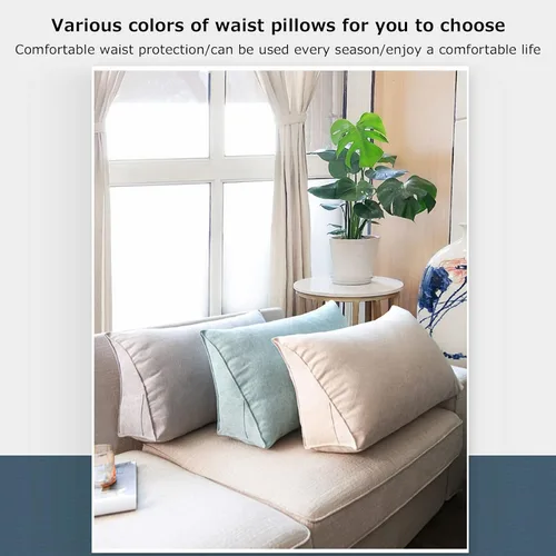 Vista 8 de Almohada de cabecera con protección de cintura, almohada de lectura, almohada triangular de cuña, cojín de espalda larga con funda extraíble