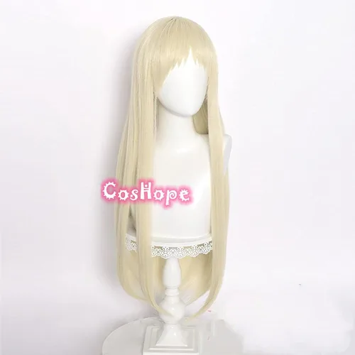 Vista 3 de SEIZIS Yomotsuki Runa Cosplay Kakegurui Compulsive Gambler Cosplay Blond Wig Cosplay Anime Wigs Heat Resistant Synthetic Wigs Halloween Coser Wig