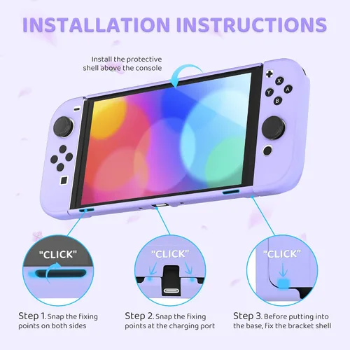 Vista 5 de FANPL Case bundle for Nintendo Switch OLED Accessories, Carrying Case for Switch OLED and JoyCon Controller with Hard Flip Protective Case and