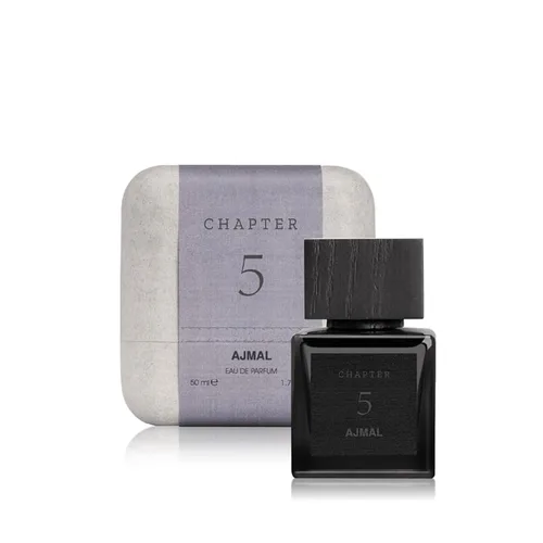 Vista 2 de Ajmal Capítulo 5 Eau de Parfum, fragancia de ámbar amaderado y vainilla