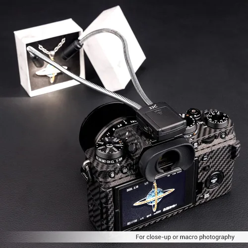 Vista 7 de JJC Luz de brazo macro LED portátil de 10 pulgadas, CRI 95+ 5600K, 5 niveles ajustables, luces de relleno flexibles, USB-C, blanca