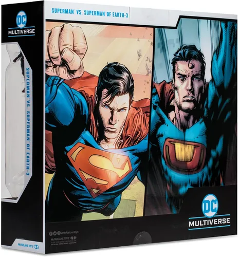 Vista 17 de McFarlane Toys - DC Multiverse Superman vs Superman de la Tierra-3 con Atomica 7in Figura 2pk