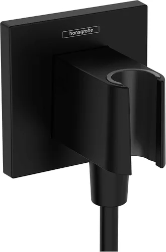 Vista 6 de hansgrohe 26889341 - Toma de pared de ducha de mano con conexión de rosca de 1/2 pulgada en cromo negro cepillado, 26889341