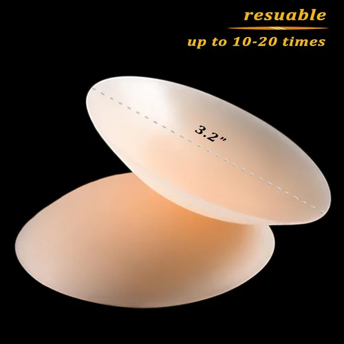 Vista 2 de PRETTYWELL Fundas para pezones para mujer, impermeables, reutilizables, ultrafinas, de silicona, adhesivas, para pezones