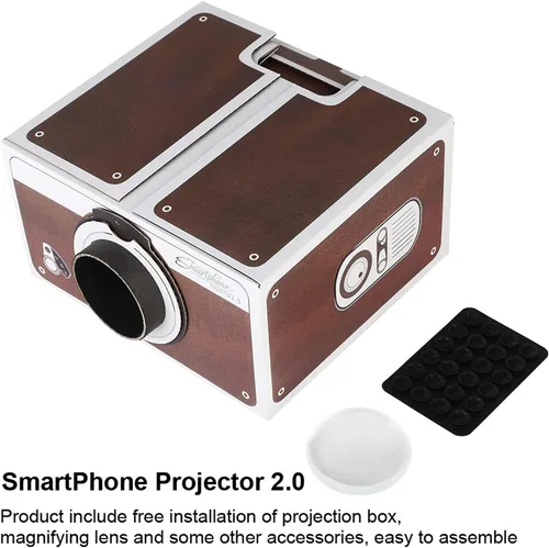 Vista 4 de Mini proyector de teléfono inteligente, mini proyector de teléfono móvil inteligente portátil para el hogar de segunda generación, proyector