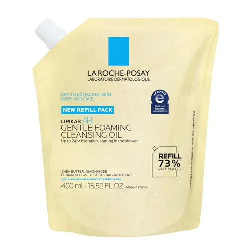 Vista 12 de La Roche-Posay Lipikar AP+ Aceite limpiador suave espumoso, limpiador suave para rostro y cuerpo formulado con niacinamida, hidratación de larga