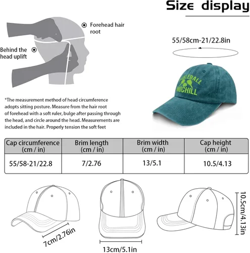 Vista 3 de devor Hats Pickleball and chill Dad Hat for Men Funny Hats Adjustable