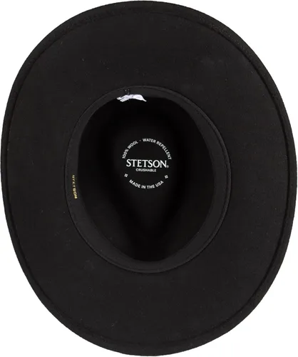 Vista 6 de Stetson Sturgis Pinchfront - Gorro de fieltro de lana aplastable para hombre Negro