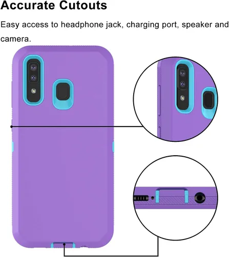 Vista 3 de Funda híbrida para Samsung Galaxy A30, A50, a prueba de golpes, de plástico duro y absorción de golpes, de goma, para Samsung Galaxy A30, A50S